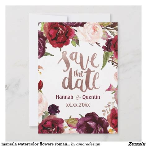 zazzle save the dates marsala.